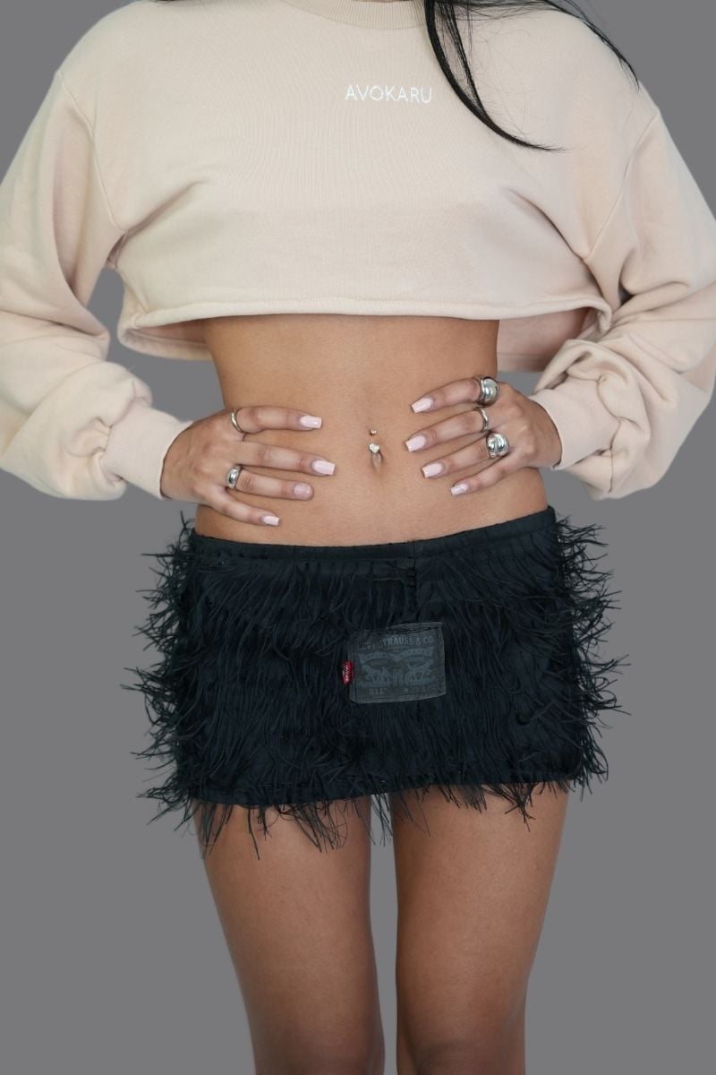 Levis Fur Mini Skirt